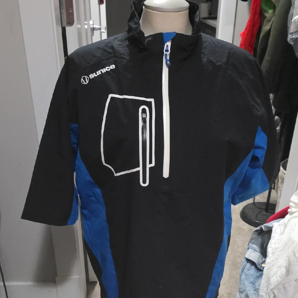 Sunice Men's Black and Blue Performance Jacket
